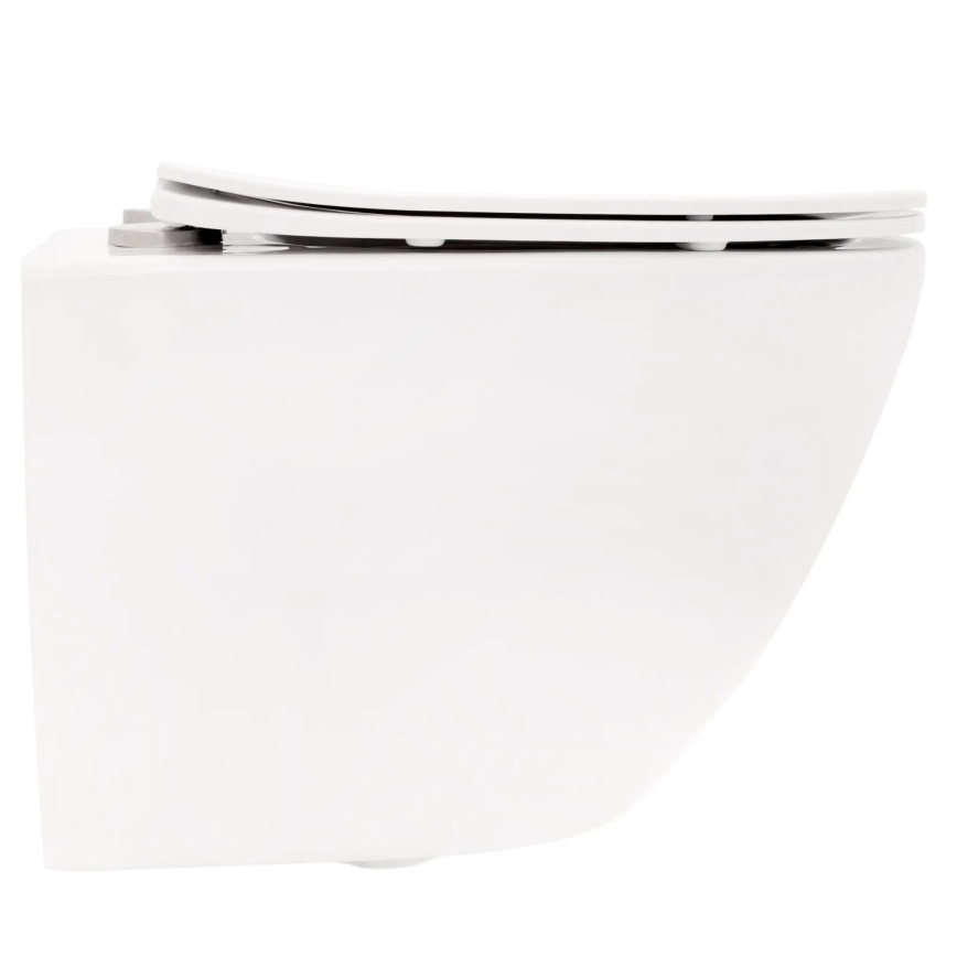 REA-C2760 - Підвісний унітаз з кришкою CARLO FLAT MINI RIMLESS, кераміка/білий глянець