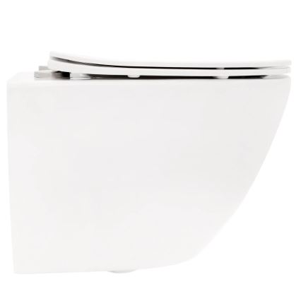REA-C2760 - Подвесной унитаз с сиденьем CARLO FLAT MINI RIMLESS, керамика, глянцево-белый