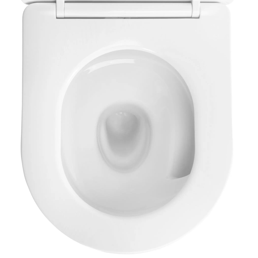 REA-C6806 - Підвісний унітаз із сидінням CARLO MINI TORNADO RIMLESS, кераміка/білий/золотий