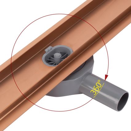REA-G4802 - Зливний лоток NEOX PRO 80 cm шліфована мідь