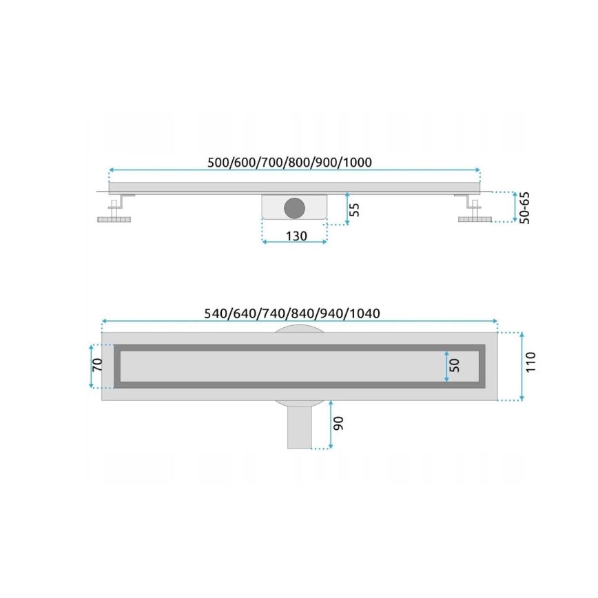 REA-G5807 - Зливний лоток NEOX PRO 60 см із нержавіючої сталі