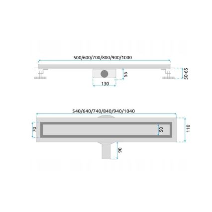REA-G5808 - Дренажный лоток NEOX PRO 70 см из нержавеющей стали