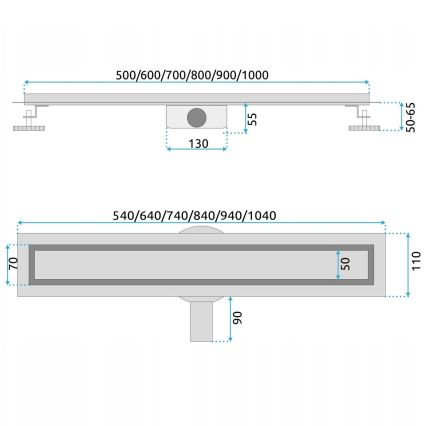 REA-G5811 - Зливний жолоб NEOX PRO 100 cm нікель