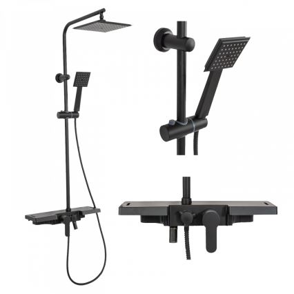 REA-P0636 - Душовий комплект BRAVO, матово-чорний
