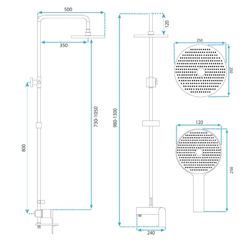 REA-P2418 - Душевой комплект с смесителем AVALON, брашированная медь