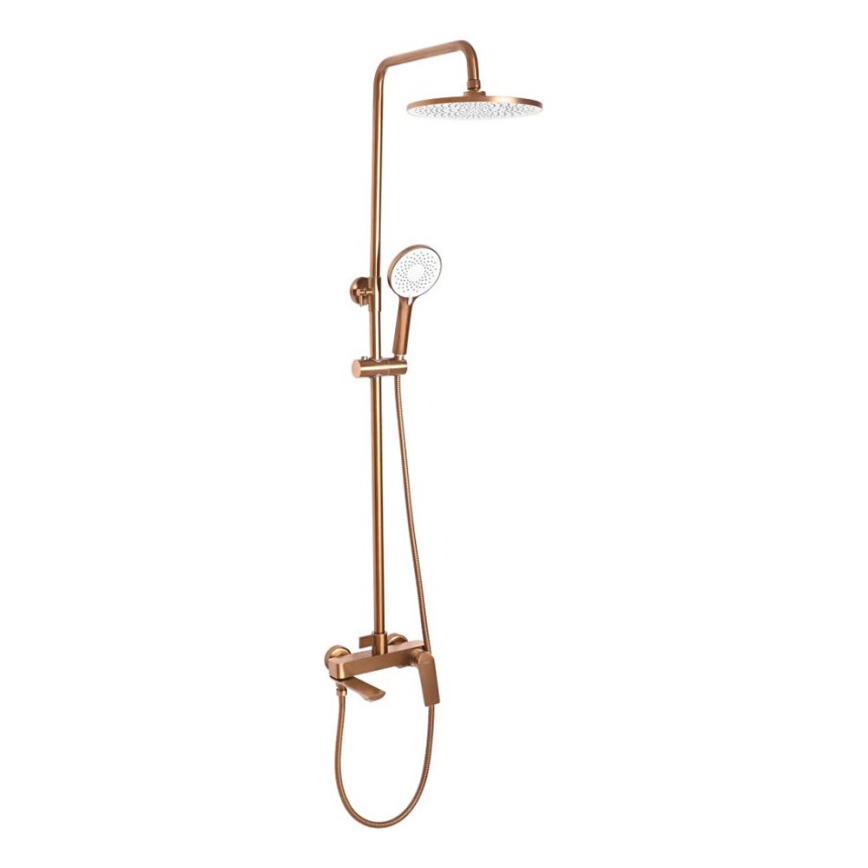 REA-P2418 - Душовий комплект з змішувачем AVALON, шліфована мідь