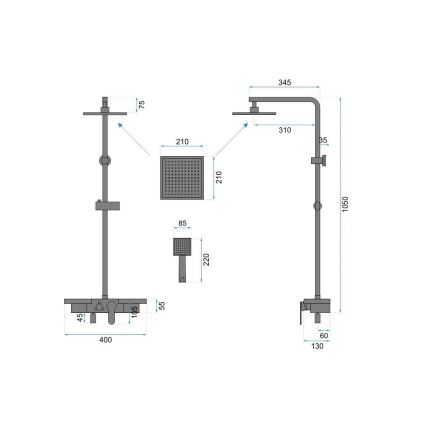 REA-P4121 - Душевой комплект с смесителем BRAVO матовое золото