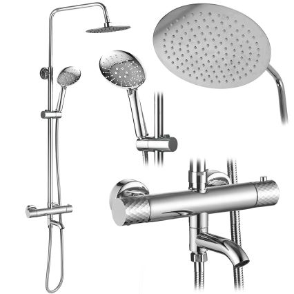 REA-P5961 - Душовий комплект з термостатичним змішувачем LUNGO DIAMOND полірований хром