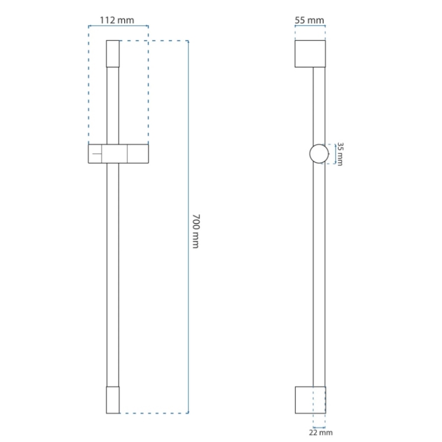 REA-P6500 - Тримач для ручного душу 70 см шліфоване золото