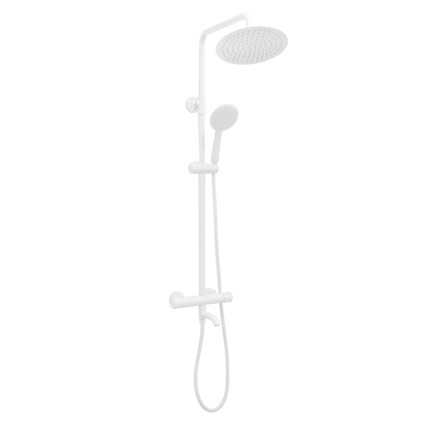 REA-P6608 - Душевой комплект с термостатным смесителем LUNGO матовый белый