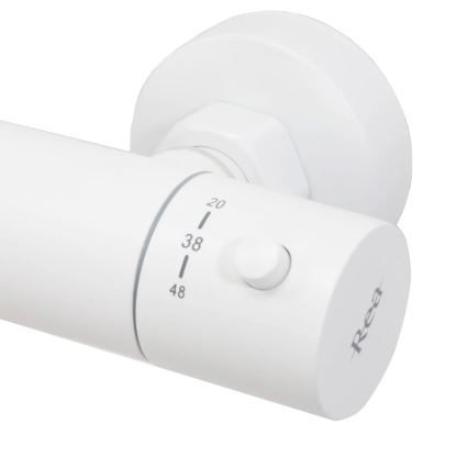 REA-P6608 - Душевой комплект с термостатным смесителем LUNGO матовый белый