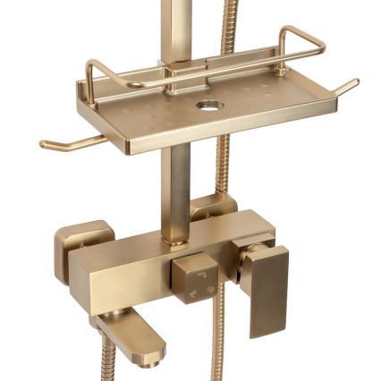 REA-P7050 - Душевой комплект с смесителем JACK, шлифованное золото