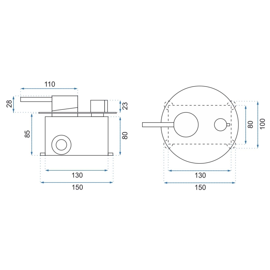 REA-P8007 - Душовий комплект зі вбудованим змішувачем LUNGO блискучий хром