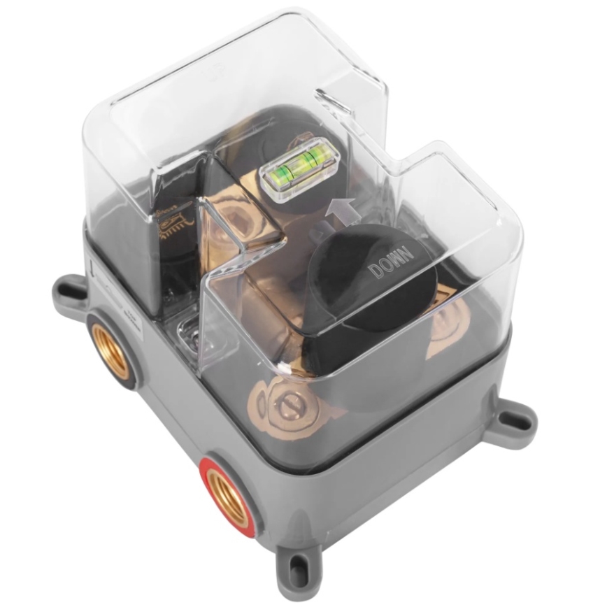 REA-P8551 - Душовий комплект з термостатичним вбудованим змішувачем LUNGO, шліфоване золото