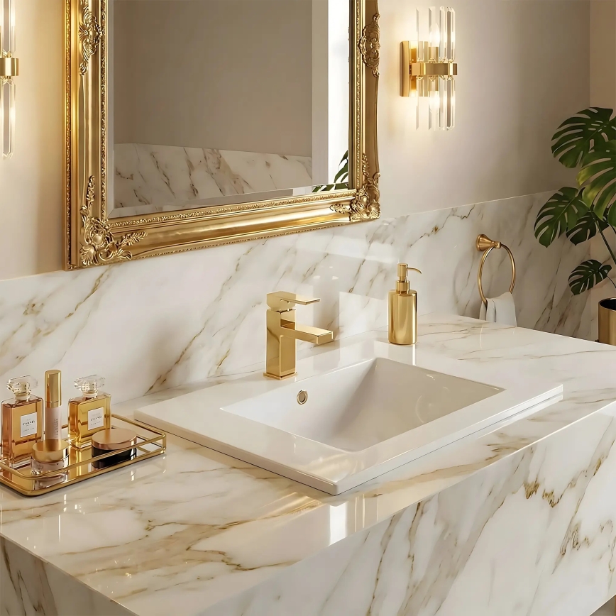 REA-U0040 - Врізний умивальник DAFNE 46,5x76 см кераміка/білий глянець