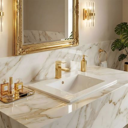 REA-U0040 - Встраиваемая раковина DAFNE 46,5x76 см керамика/белый глянец