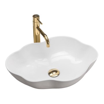 REA-U0265 - Умивальник на стільницю PEARL 33x53 см кераміка/глянцевий білий