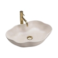 REA-U0617 - Раковина на стільницю PEARL 38x50,5 см, кераміка/бежевий/імітація каменю