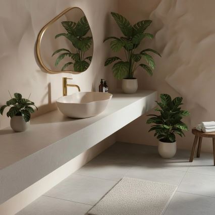 REA-U0617 - Раковина на столешницу PEARL 38x50,5 см керамика/бежевый/имитация камня