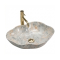 REA-U0620 - Накладний умивальник PEARL 38x50,5 cm кераміка/сірий/бежевий/імітація каменю