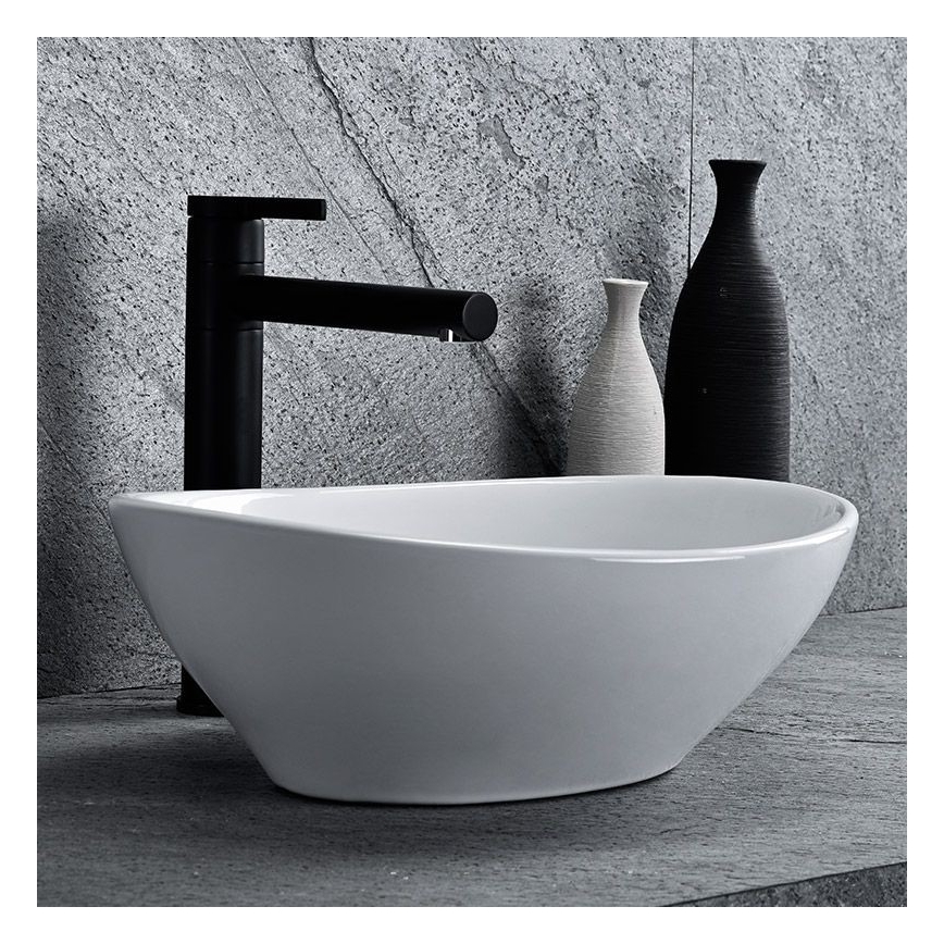 REA-U0623 - Накладний умивальник на стільницю SOFIA MINI 27x34 см кераміка/білий глянець