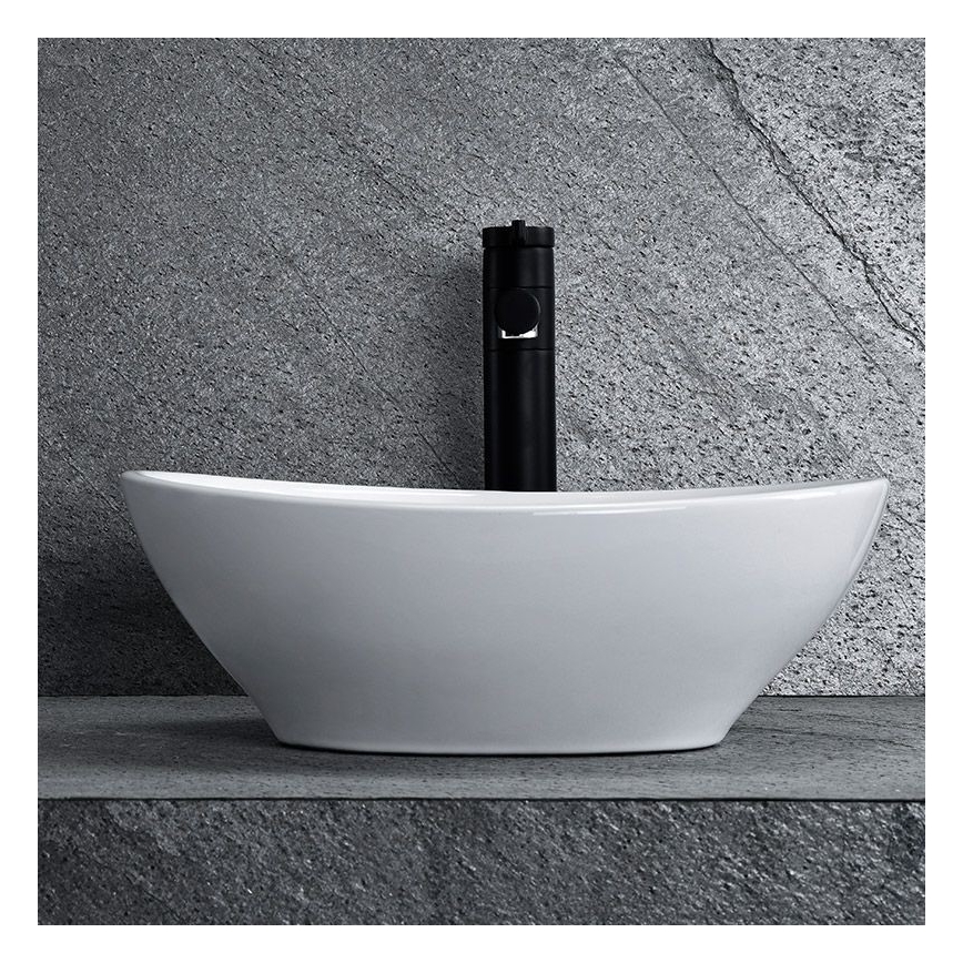 REA-U0623 - Накладний умивальник на стільницю SOFIA MINI 27x34 см кераміка/білий глянець