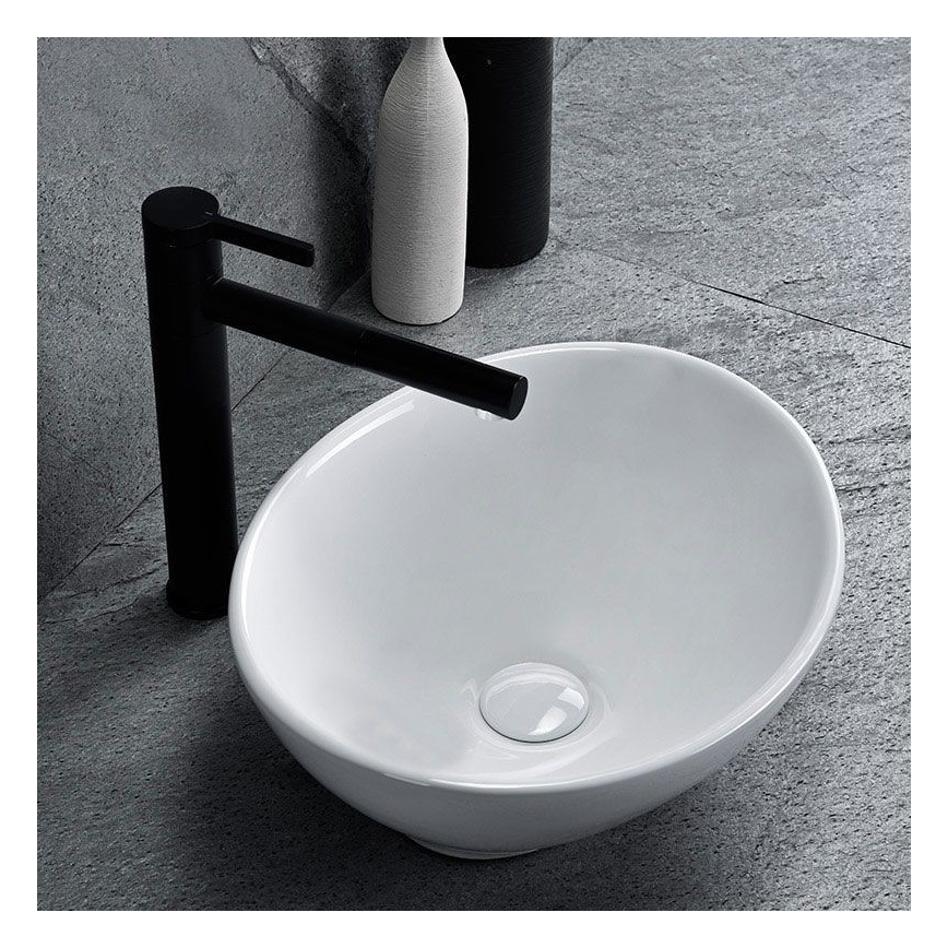 REA-U0623 - Накладний умивальник на стільницю SOFIA MINI 27x34 см кераміка/білий глянець