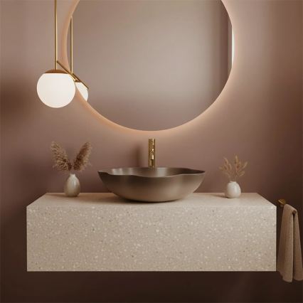 REA-U0629 - Раковина на столешницу PEARL 38x50,5 cm керамика/коричневый