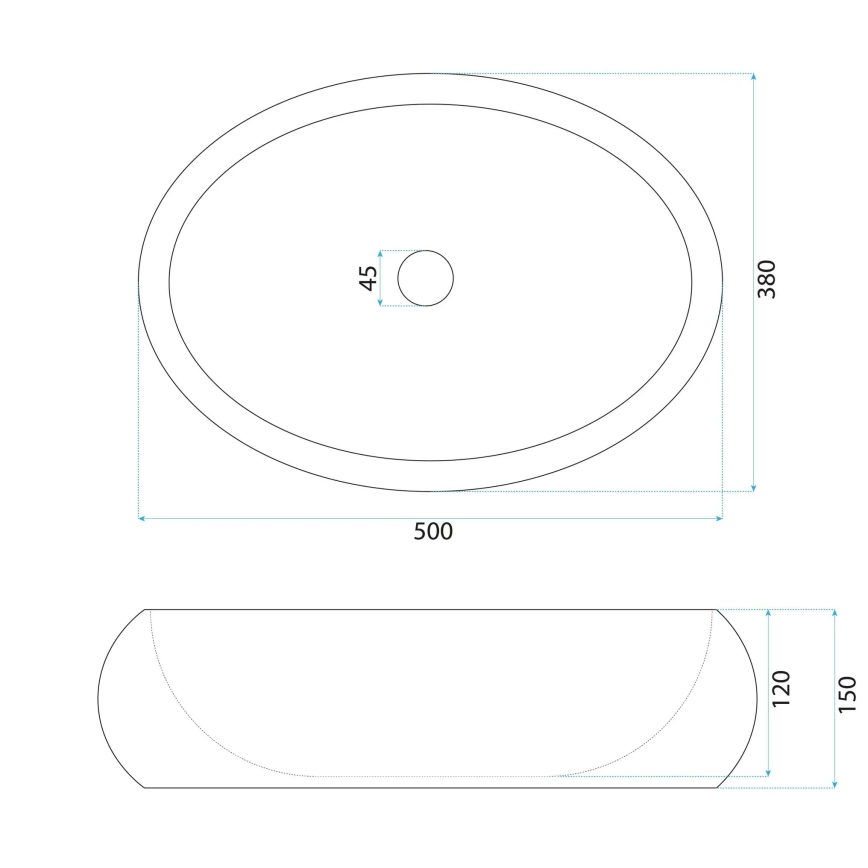 REA-U0633 - Раковина на столешницу MIKA GABRO 38x50 см серая/имитация камня