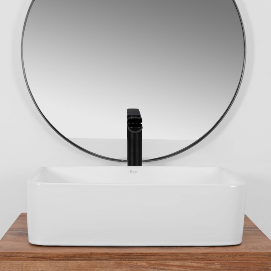 REA-U0669 - Накладна раковина ANITA 37,5x48,5 см кераміка/білий глянець