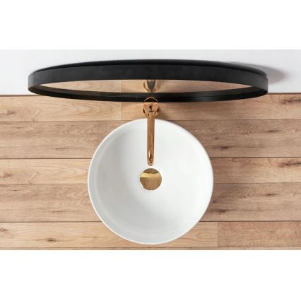 REA-U18918 - Накладна раковина SAMI Ø 36 см, кераміка/білий глянець