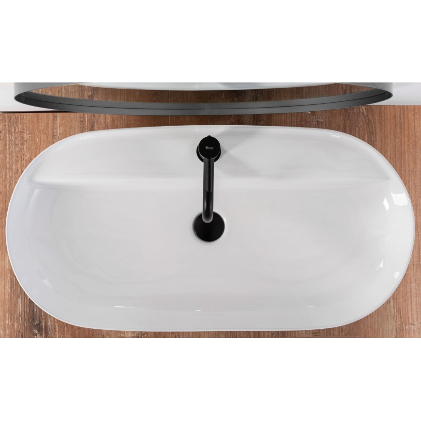 REA-U2541 - Накладная раковина AURA 41×81 см, керамика, глянцево-белая
