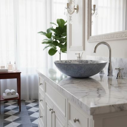 REA-U3608 - Раковина на стільницю JULIANA 40 cm кераміка/біла/синя