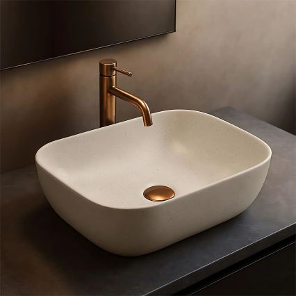 REA-U4000 - Раковина на столешницу BELINDA 33x46,5 см керамика/имитация камня