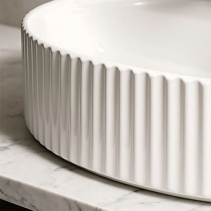 REA-U4002 - Накладний умивальник MARCELA 37x60 см керамічний/білий глянцевий