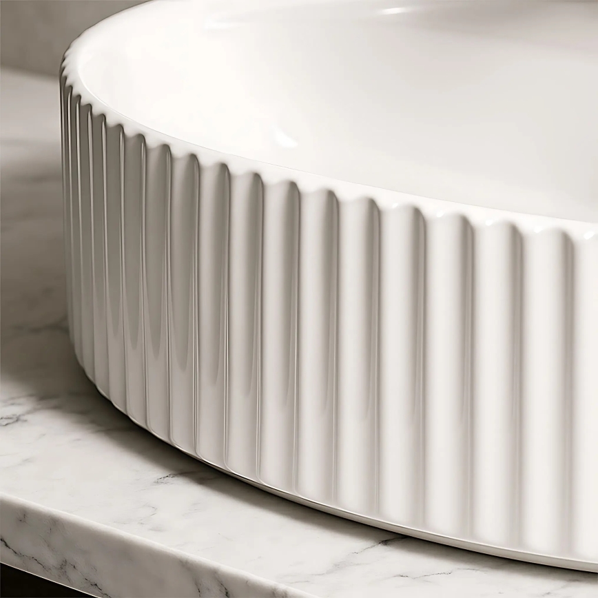 REA-U4003 - Накладний умивальник MARCELA 35,5x50 cm кераміка/білий глянець