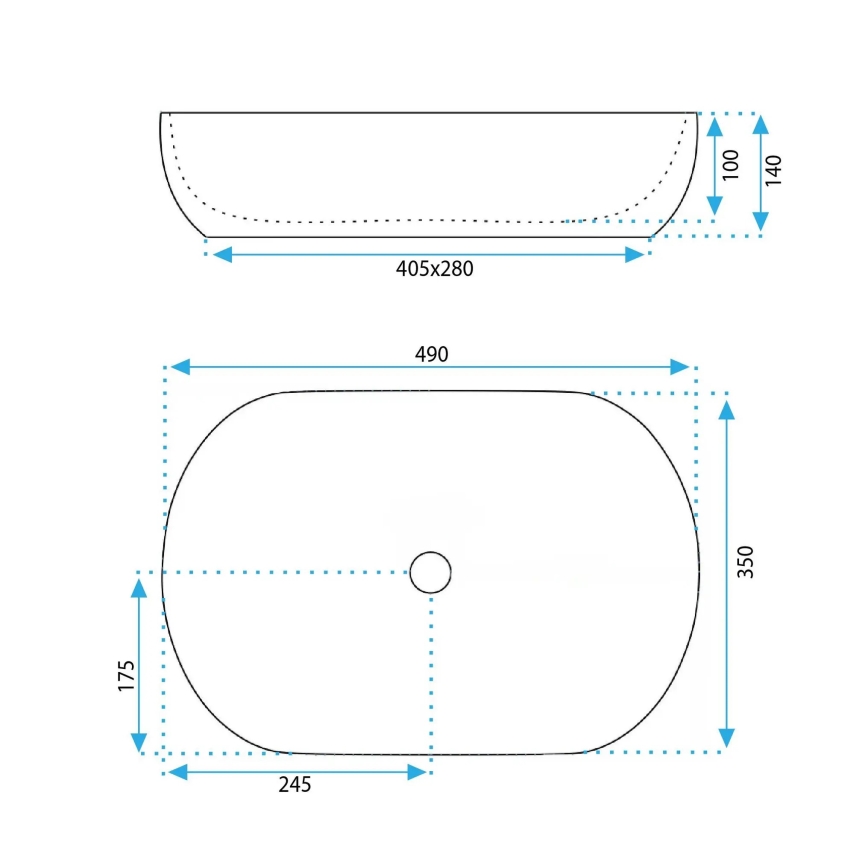 REA-U4591 - Умивальник на стільницю LISA 35x49 см кераміка/глянцева кремова