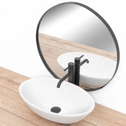 REA-U4603 - Накладная раковина PAMELA 33x53 см керамика/белый глянец