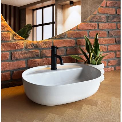 REA-U4620 - Накладная раковина AURA 38,5x50,5 см керамика/белый глянец