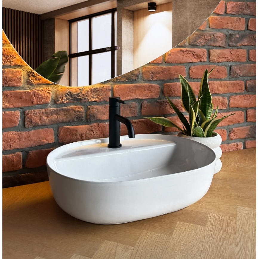 REA-U4620 - Накладная раковина AURA 38,5x50,5 см керамика/белый глянец