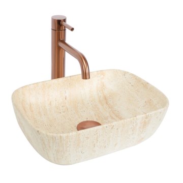 REA-U4700 - Накладная раковина BELINDA MINI  25x36 см керамика/бежевый/имитация камня