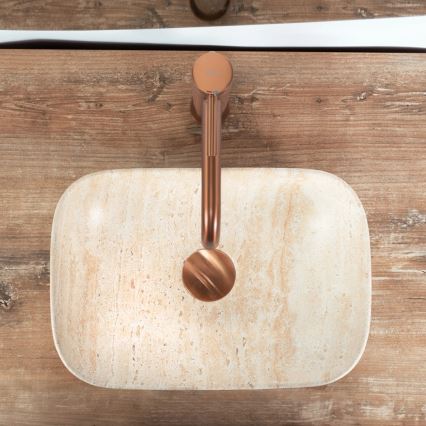 REA-U4700 - Раковина на столешницу BELINDA MINI 25x36 см керамика/бежевый/имитация камня