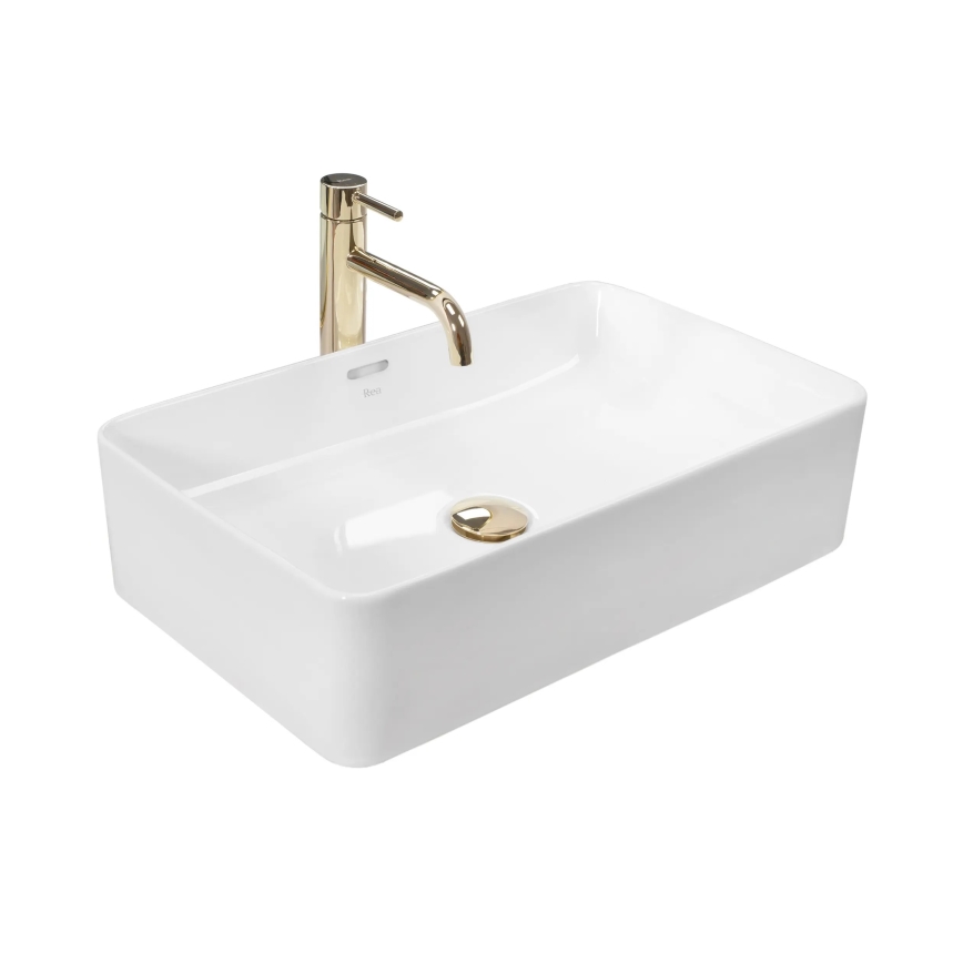 REA-U5055 - Накладная раковина BERTA 35,5 x 56 см, керамика/белый глянец