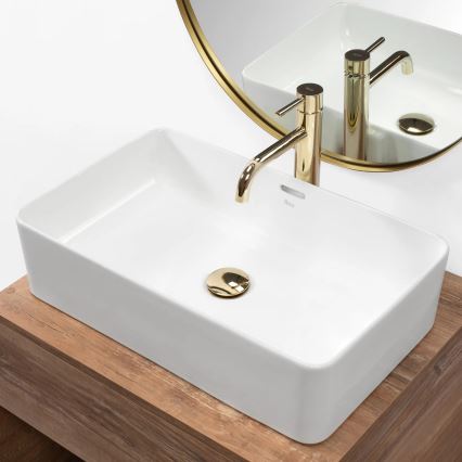 REA-U5055 - Накладная раковина BERTA 35,5 x 56 см, керамика/белый глянец