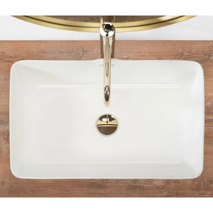 REA-U5055 - Накладная раковина BERTA 35,5 x 56 см, керамика/белый глянец