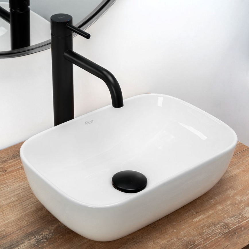 REA-U5667 - Накладная раковина BELINDA MINI 25x36 см керамика/белый глянец