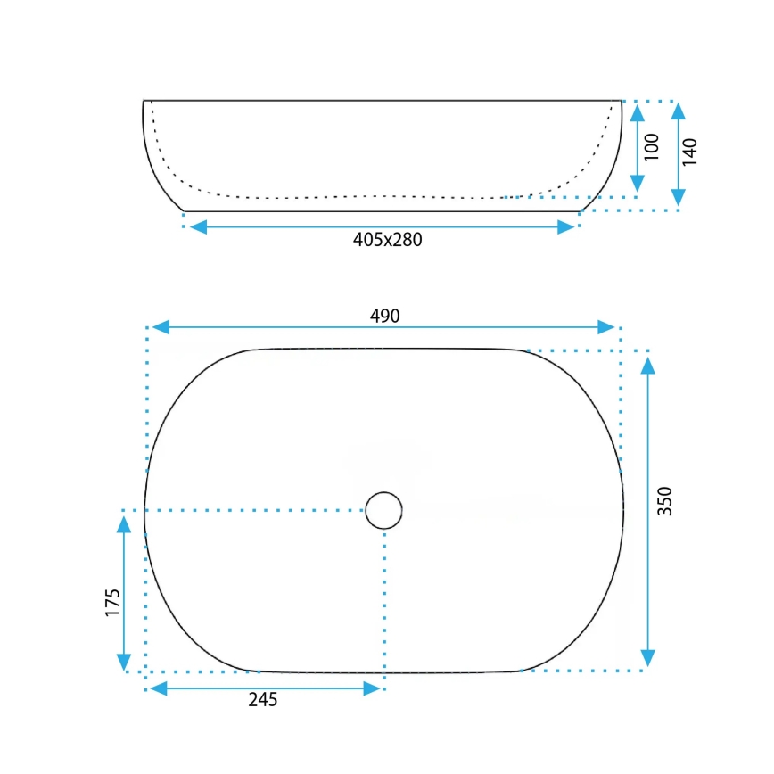 REA-U6022 - Раковина для стільниці LISA 35x49 см кераміка/білий глянець