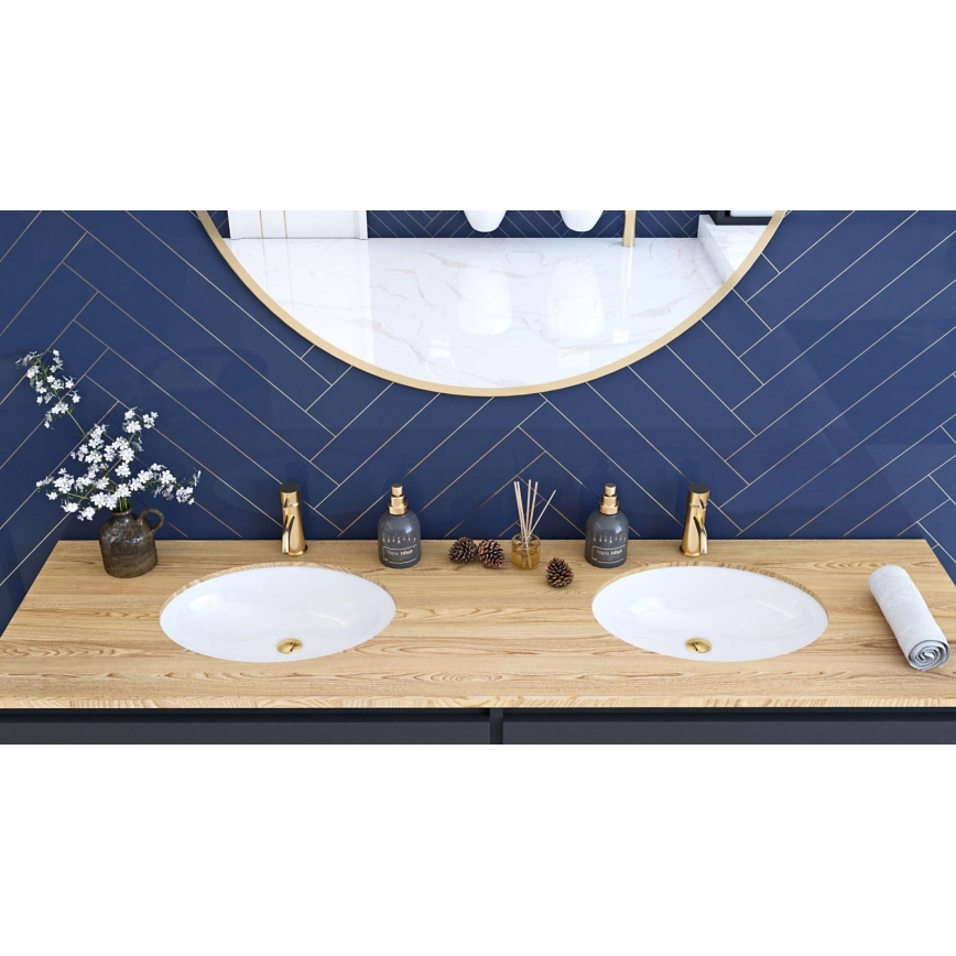 REA-U6330 - Встраиваемая раковина NEL 39x47,5 см керамика/белый глянец