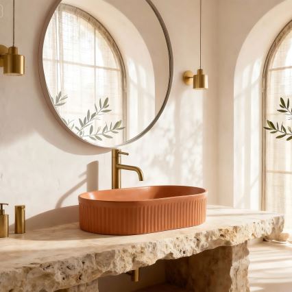 РЕА-У6377 - Умивальник на стільницю ВАНДА 31х49 см керамічний/помаранчевий