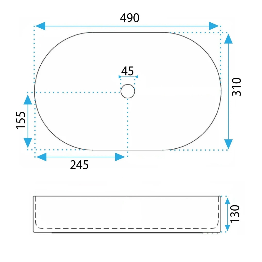 РЕА-У6377 - Умивальник на стільницю ВАНДА 31х49 см керамічний/помаранчевий